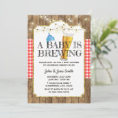 Invitation Un bébé brasse String Lights Bière Baby shower (Debout devant)