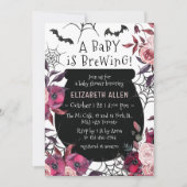 Invitation Un bébé brasse un Baby shower de fleurs d'Hallowee (Devant)
