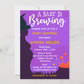 Invitation Un bébé brasse un Baby shower de sorcière d'Hallow (Devant)