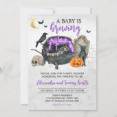 Invitation Un bébé brasse un Baby shower d'Halloween (Devant)