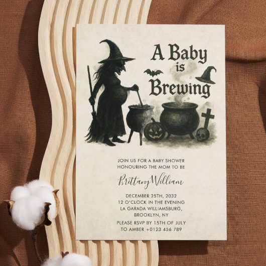 Invitation Un bébé brasse un Baby shower d'Halloween