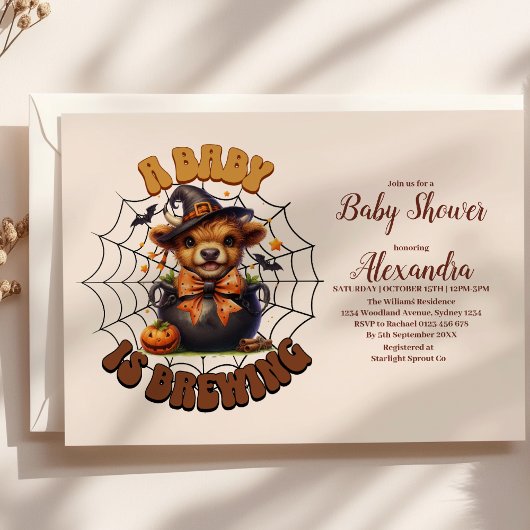 Invitation Un bébé brasse un Baby shower d'Halloween