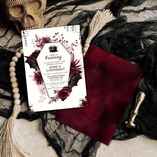 Invitation Un bébé brasse un Baby shower d'Halloween