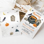 Invitation Un bébé brasse un Baby shower d'Halloween orange