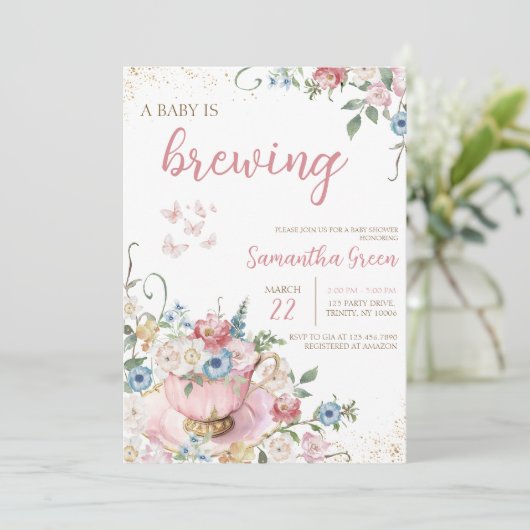 Invitation Un bébé brasse une douche (Debout devant)