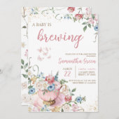 Invitation Un bébé brasse une douche (Devant / Derrière)