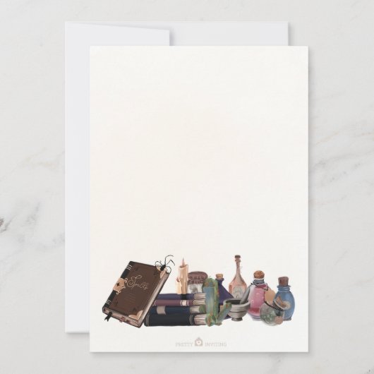 Invitation Un bébé brasse une douche Cauldron Halloween (Dos)