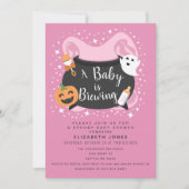 Invitation Un bébé brasse une fille Baby shower d'Halloween (Devant)
