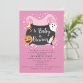 Invitation Un bébé brasse une fille Baby shower d'Halloween (Debout devant)