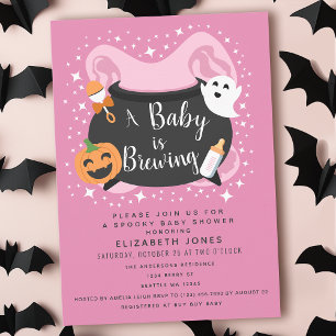 Invitation Un bébé brasse une fille Baby shower d'Halloween