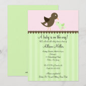 Invitation Un bébé Brown à la mode avec un Baby shower de mam (Devant / Derrière)