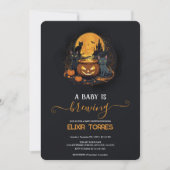 Invitation Un Bébé Brûle De Mignons Baby showers D'Halloween (Devant)