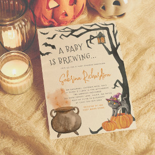 Invitation Un Bébé Brûle De Mignons Baby showers D'Halloween