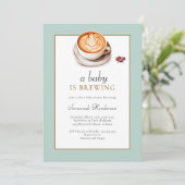 Invitation Un Bébé Brûle Un Baby shower De Coupe Du Café (Debout devant)