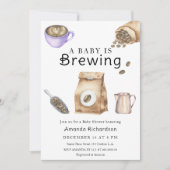 Invitation Un Bébé Brûle Un Baby shower De Coupe Du Café (Devant)