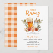 Invitation Un Bébé Brûle Un Baby shower Floral Orange Brûlé (Devant / Derrière)