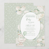 Invitation Un bébé canard arrive Bébé Shower fantaisiste (Devant / Derrière)