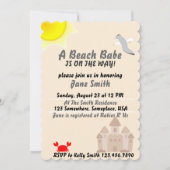 Invitation Un Bébé De Plage Est En Route ! (Devant)