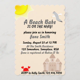 Invitation Un Bébé De Plage Est En Route !