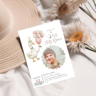 Invitation Un bébé d'oie sotte 1er anniversaire