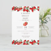 Invitation Un bébé doux Berry est sur le chemin, Baby shower  (Debout devant)