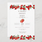 Invitation Un bébé doux Berry est sur le chemin, Baby shower  (Devant / Derrière)