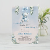 Invitation Un Bébé Doux Est En Chemin - Baby shower Ours (Debout devant)