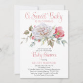Invitation Un Bébé Doux Est En Pleine Floraison À Travers Le  (Devant)