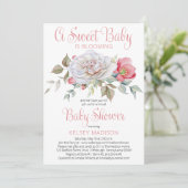 Invitation Un Bébé Doux Est En Pleine Floraison Baby shower V (Debout devant)