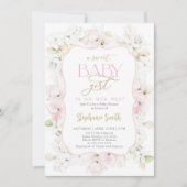 Invitation Un bébé doux fille Hydrangea Baby shower Invitatio (Devant)