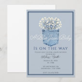 Invitation Un bébé en jean bleu (Devant / Derrière)