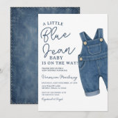 Invitation Un bébé en jean bleu arrive Bébé Shower  (Devant / Derrière)