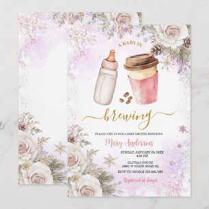 Invitation Un bébé en préparation pour l'hiver Fête prénatale