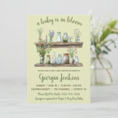 Invitation Un bébé est en fleur, Baby shower de fleurs de pri (Debout devant)