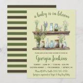 Invitation Un bébé est en fleur, Baby shower de fleurs de pri (Devant / Derrière)