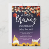 Invitation Un bébé est en train de brasser Automne Feuilles d (Devant)