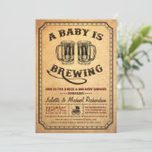 Invitation "Un bébé est en train de brasser" Baby shower Invi (Debout devant)