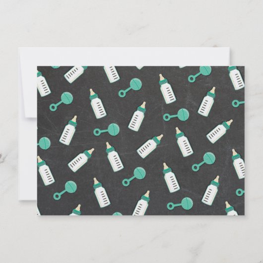 Invitation Un bébé est en train de brasser bébé douche Invita (Dos)