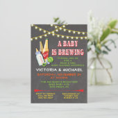 Invitation Un bébé est en train de brasser bébé douche Invita (Debout devant)