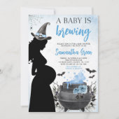 Invitation Un bébé est en train de brasser Blue Halloween Bab (Devant)