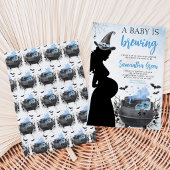 Invitation Un bébé est en train de brasser Blue Halloween Bab
