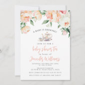 Invitation Un bébé est en train de brasser Floral Baby Girl D (Devant)