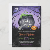Invitation Un bébé est en train de brasser Halloween Baby sho (Devant)