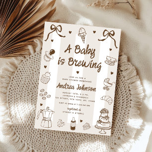 Invitation Un bébé est en train de brasser la fête de naissan