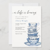 Invitation Un bébé est en train de brasser le Baby shower de  (Devant)