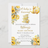 Invitation Un bébé est en train de brasser le Baby shower de  (Devant)