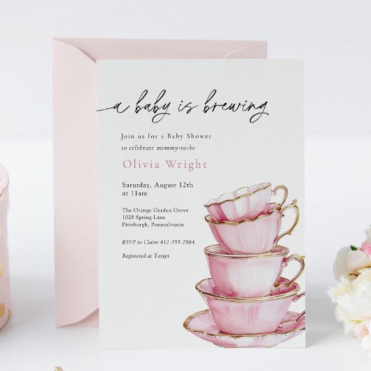 Invitation Un bébé est en train de brasser le Baby shower de