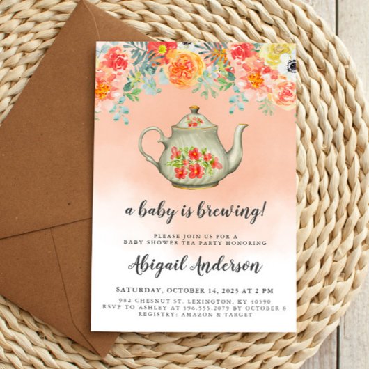 Invitation Un bébé est en train de brasser le Baby shower de 