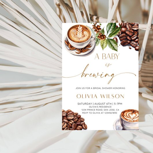 Invitation Un bébé est en train de brasser le Baby shower de