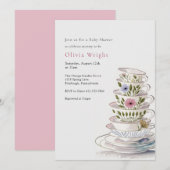 Invitation Un bébé est en train de brasser le Baby shower de  (Devant / Derrière)